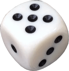 white die at top